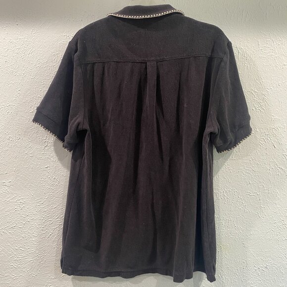 Tombolo 'Agua Mágica' Cabaña Shirt grey terry cloth w/ivory stitching, men's M - Picture 4 of 10